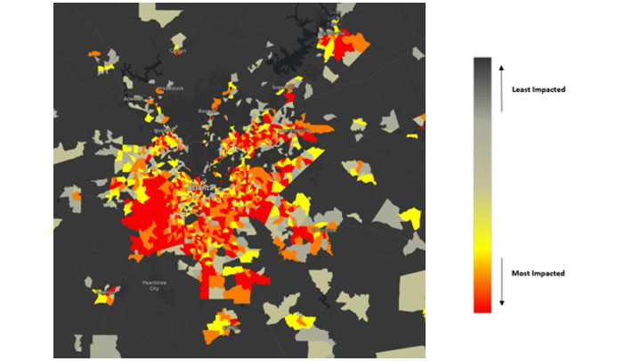 Map of environmental justice in Atlanta