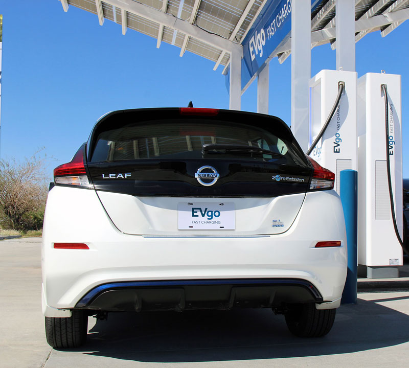 Nissan Leaf cargo space with charger