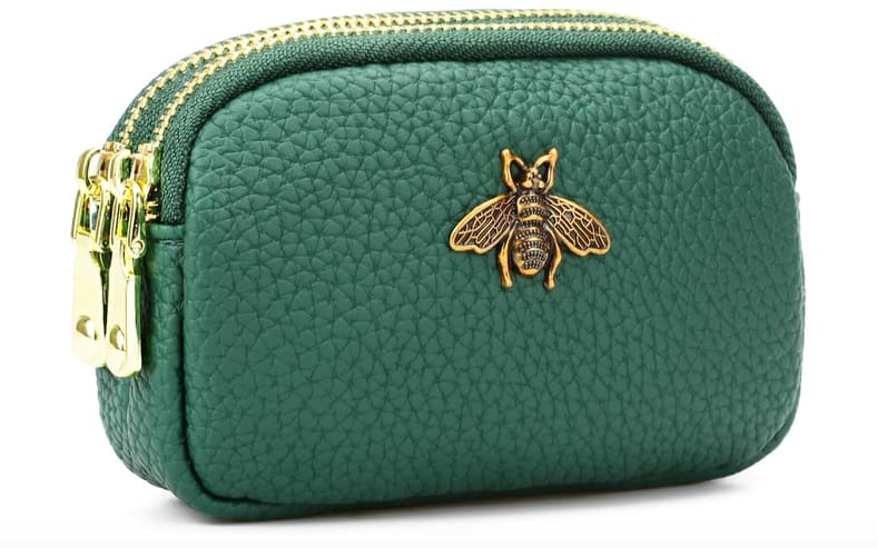 Leather bee purse