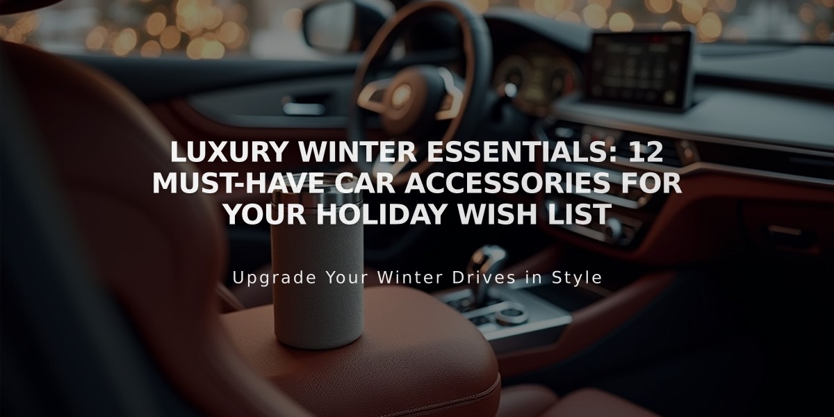 Luxury Winter Essentials: 12 Must-Have Car Accessories For Your Holiday Wish List