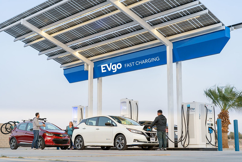 EVGo charging station with multiple vehicles