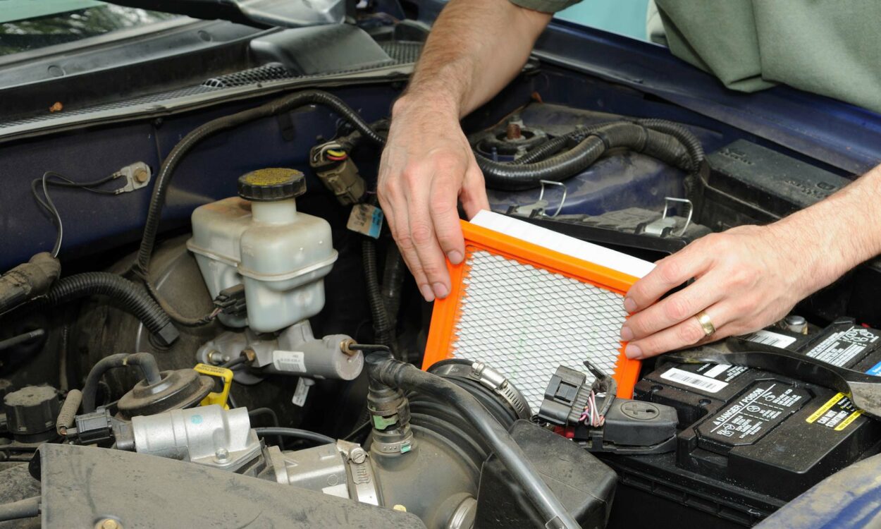 Replacing car engine air filter