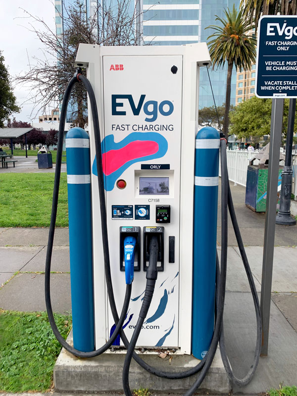 EVgo charging station with artwork