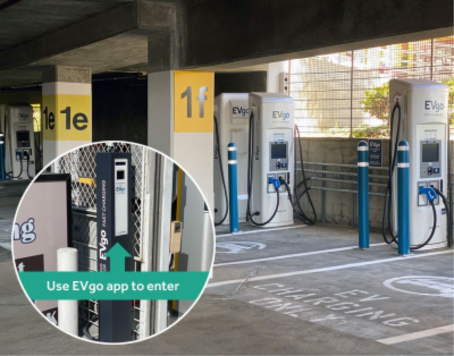 EVgo charging stations in parking lot