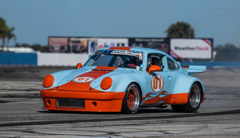 Race car competing at Sebring circuit