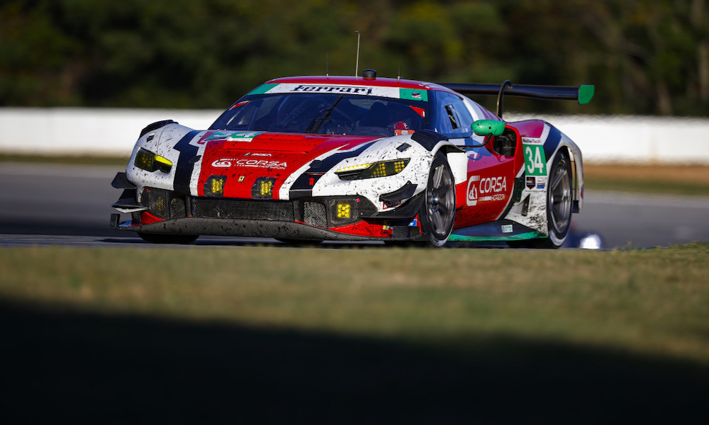 IMSA race car in red livery