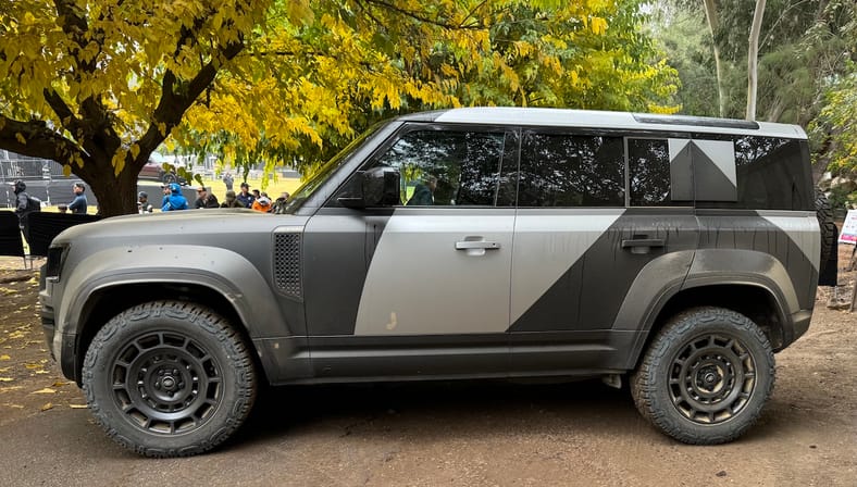 Land Rover Defender off-road, side view