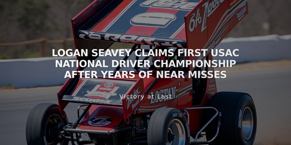 Logan Seavey Claims First USAC National Driver Championship After Years of Near Misses