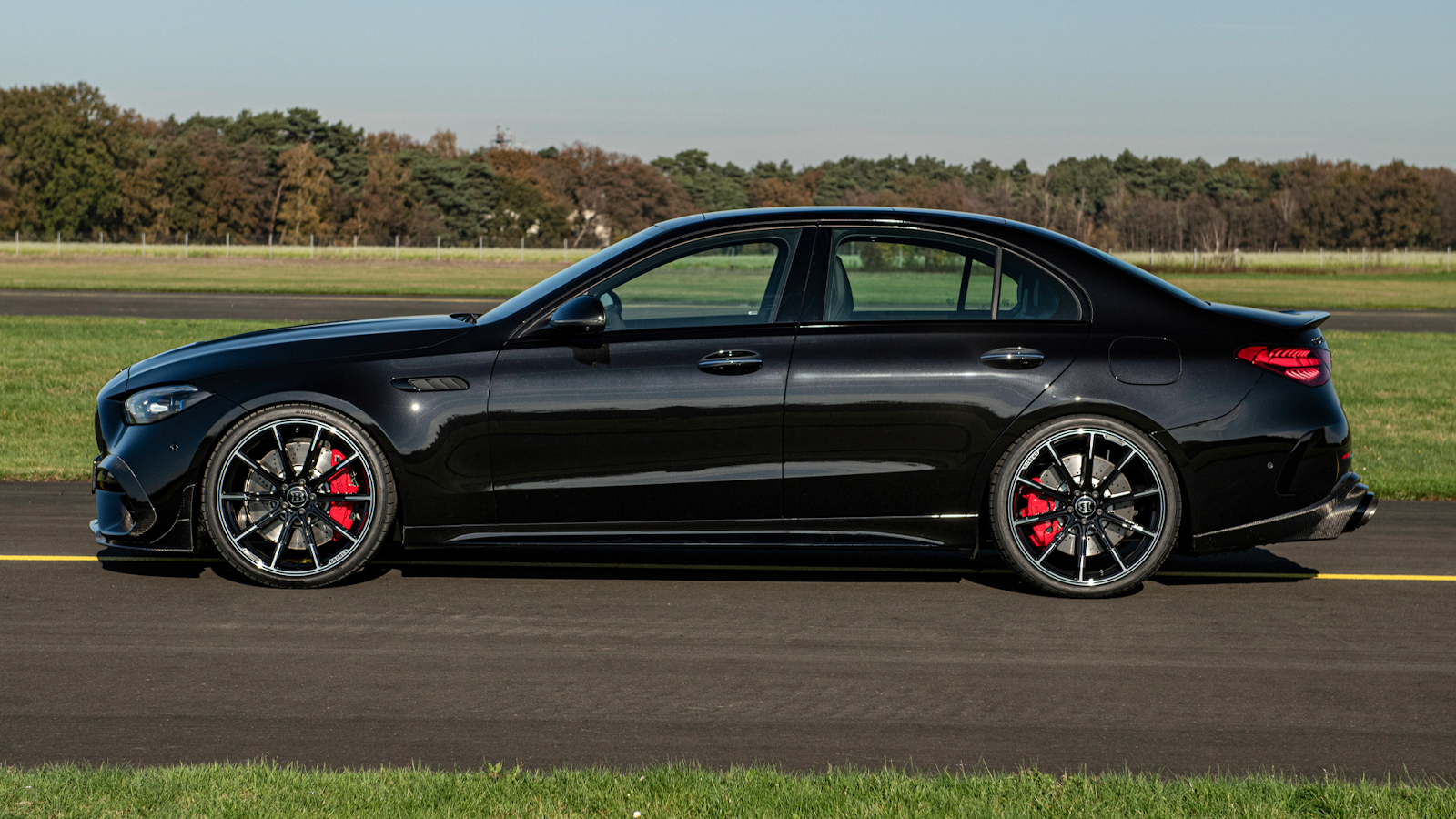 Black Brabus C63 AMG side view