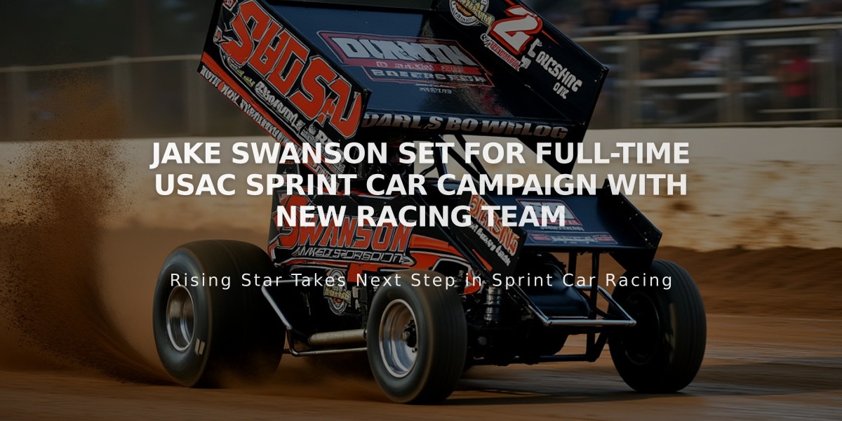 Jake Swanson Set for Full-Time USAC Sprint Car Campaign with New Racing Team