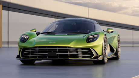 Green Aston Martin Valhalla supercar