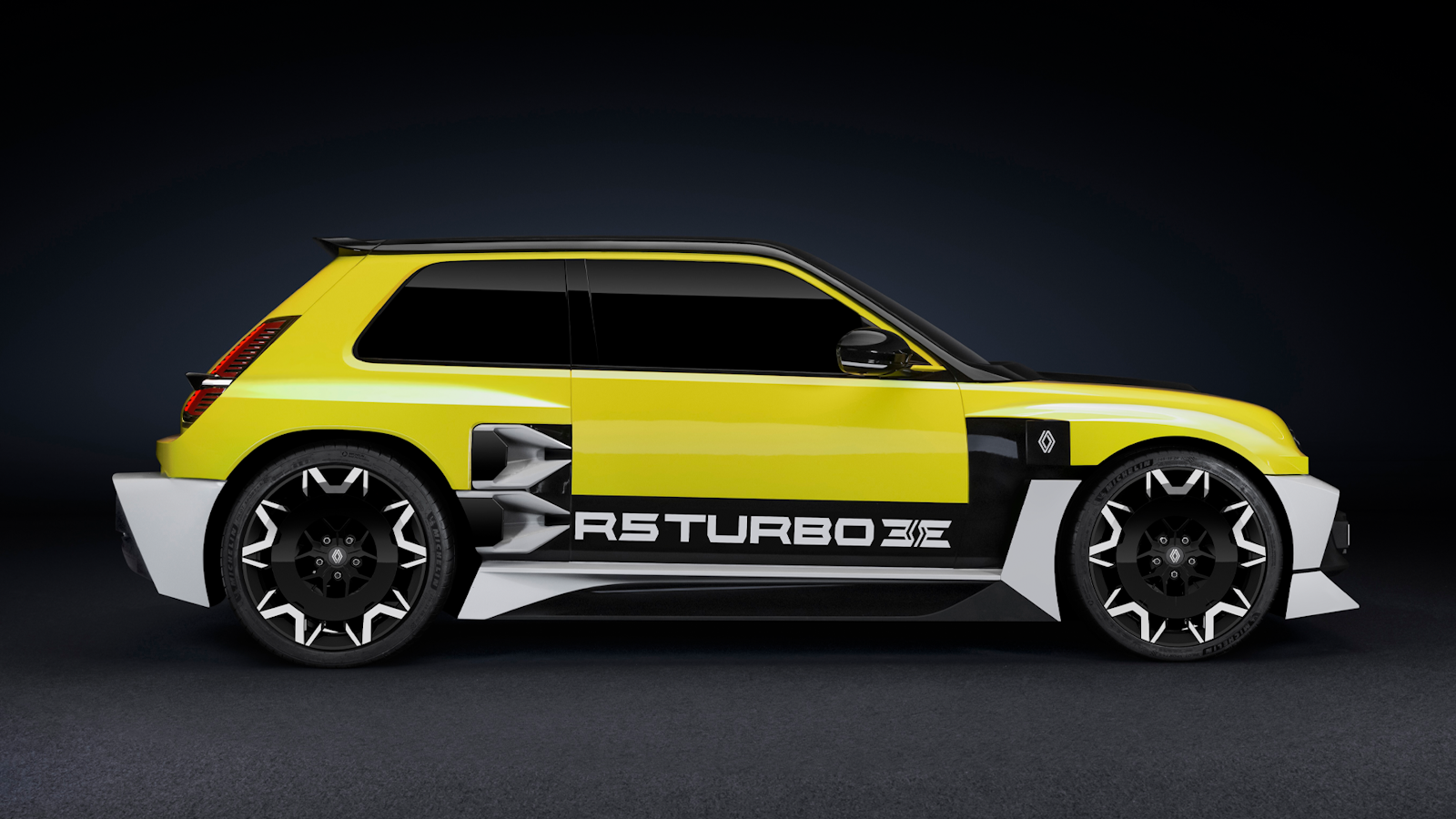 Electric Renault 5 Turbo in yellow