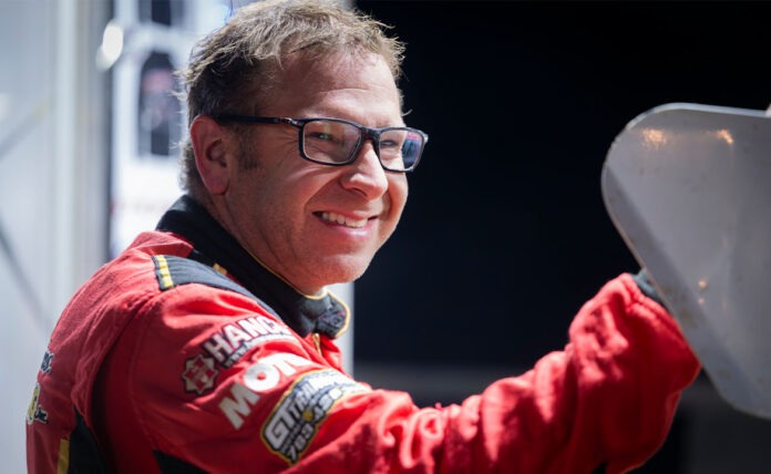 Racing driver Brent Larson smiling