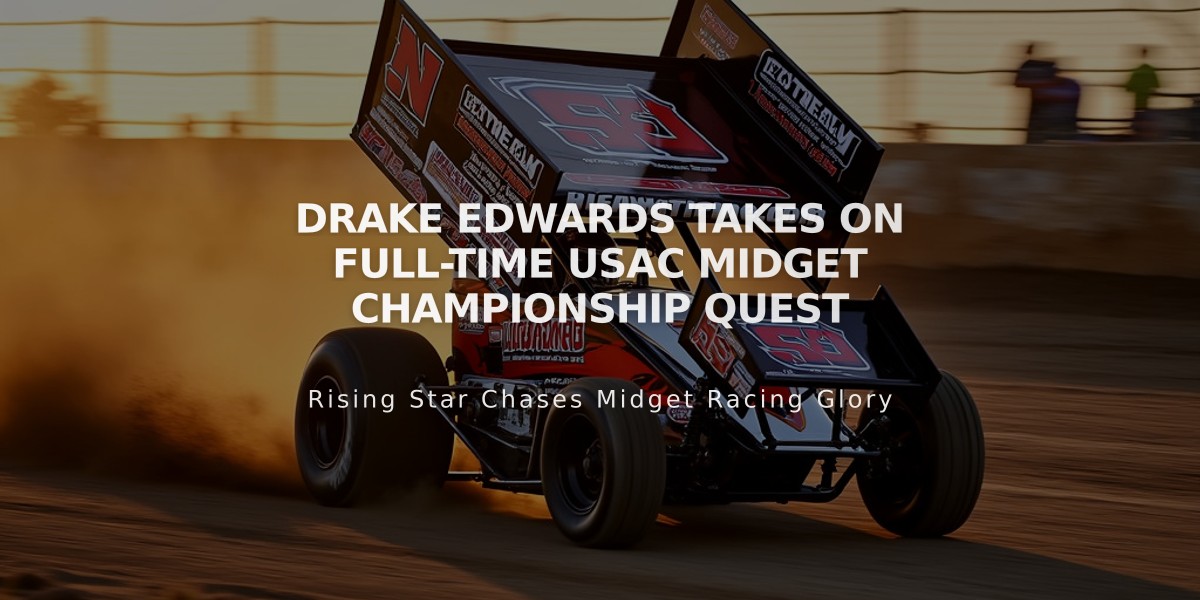 Drake Edwards Takes on Full-Time USAC Midget Championship Quest