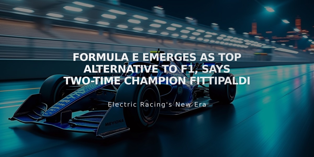 Formula E Emerges as Top Alternative to F1, Says Two-Time Champion Fittipaldi