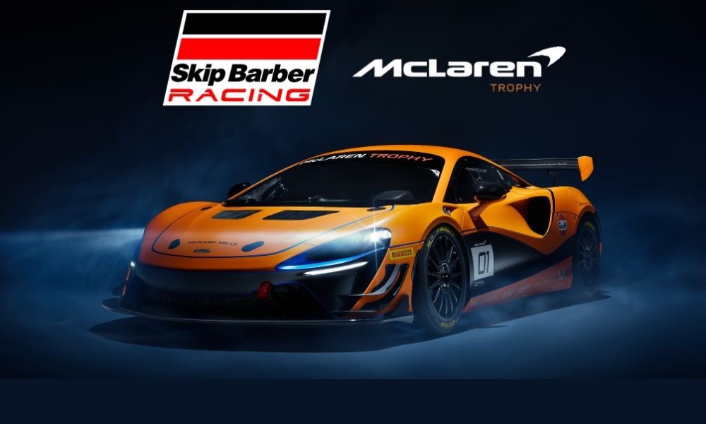 McLaren Trophy race car, gray backdrop