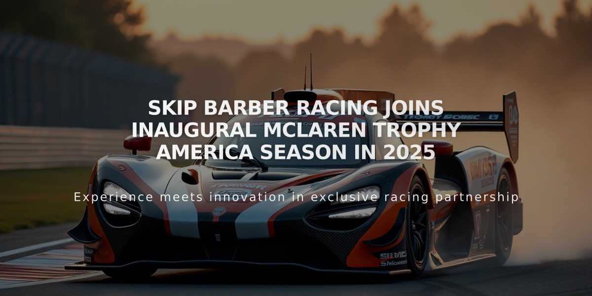 Skip Barber Racing Joins Inaugural McLaren Trophy America Season in 2025