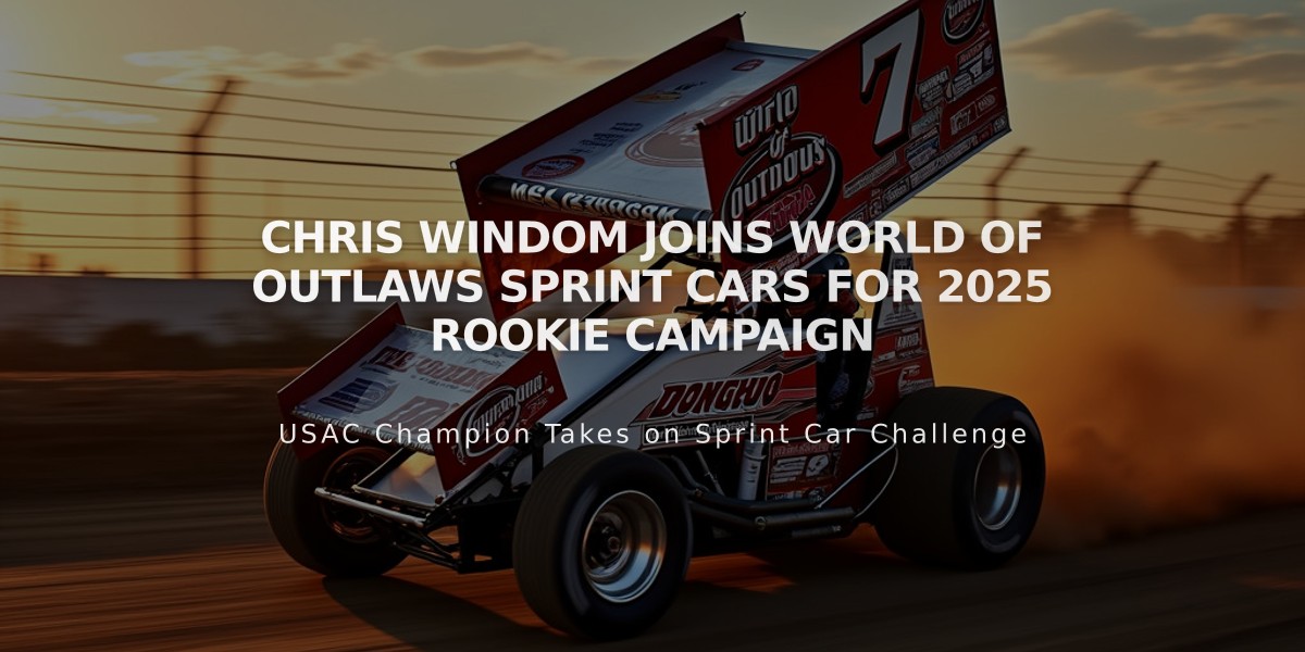 Chris Windom Joins World of Outlaws Sprint Cars for 2025 Rookie Campaign