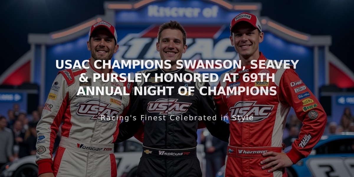 USAC Champions Swanson, Seavey & Pursley Honored at 69th Annual Night of Champions