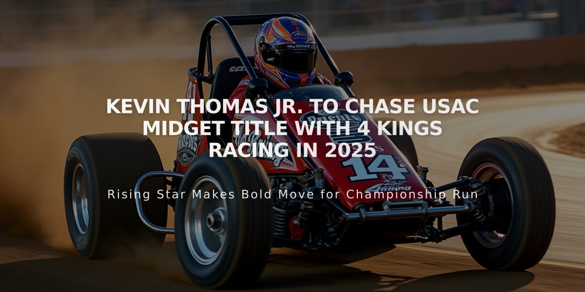 Kevin Thomas Jr. to Chase USAC Midget Title with 4 Kings Racing in 2025