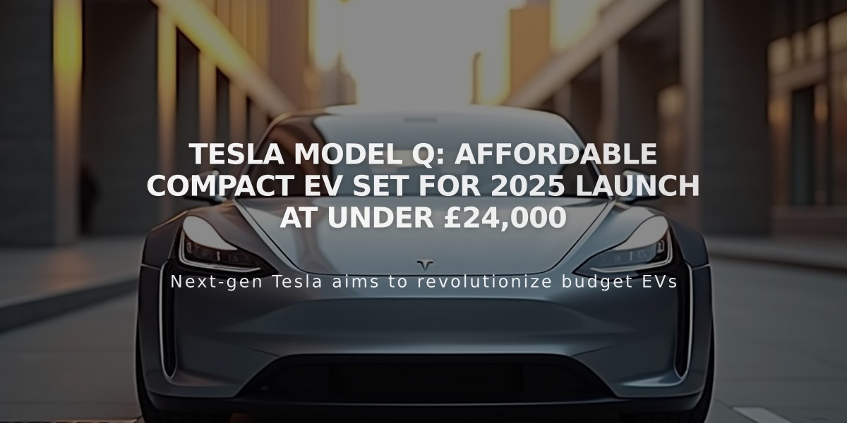 Tesla Model Q: Affordable Compact EV Set for 2025 Launch at Under £24,000