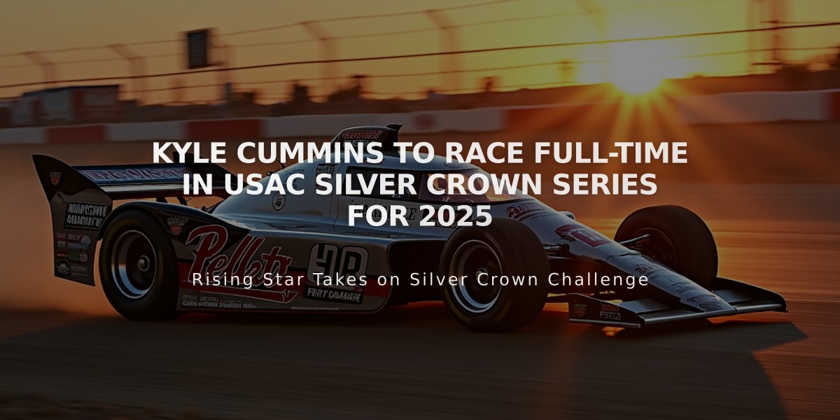 Kyle Cummins To Race Full-Time in USAC Silver Crown Series for 2025