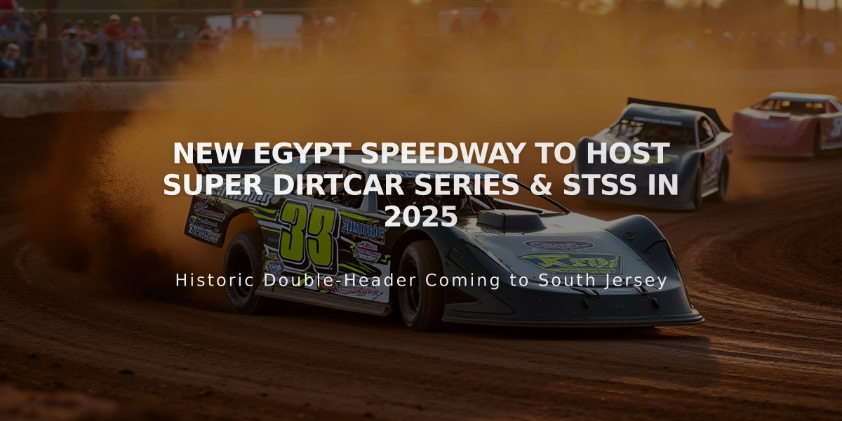 New Egypt Speedway to Host Super DIRTcar Series & STSS in 2025