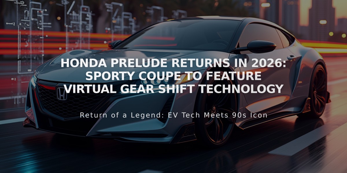 Honda Prelude Returns in 2026: Sporty Coupe to Feature Virtual Gear Shift Technology