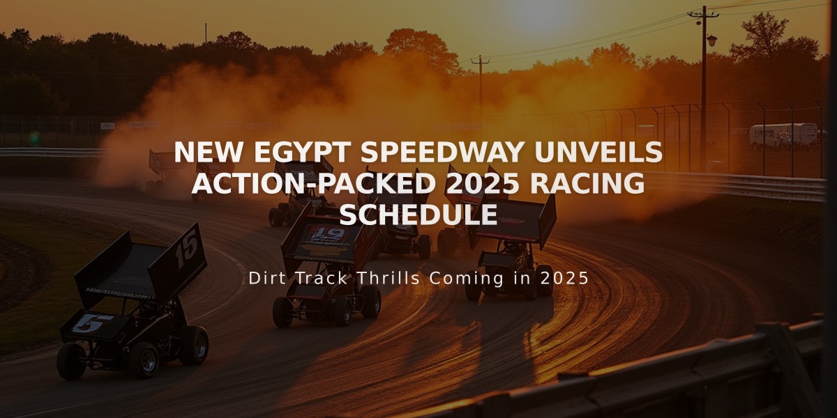 New Egypt Speedway Unveils Action-Packed 2025 Racing Schedule