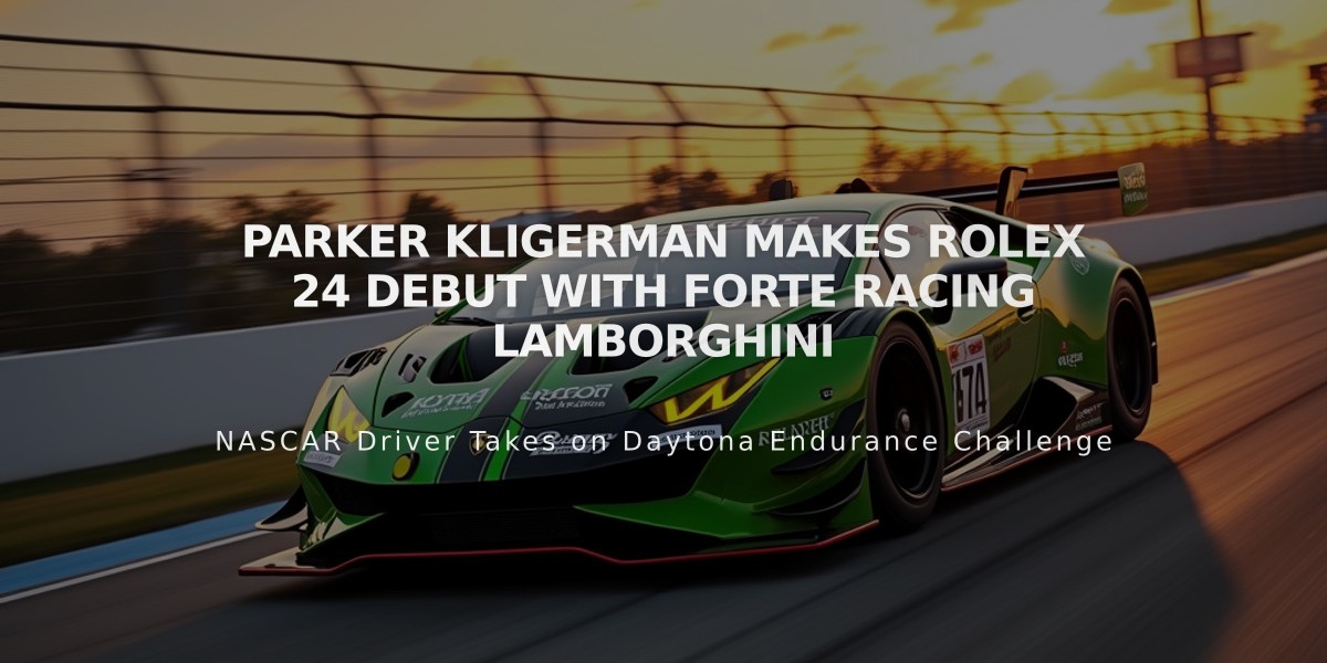 Parker Kligerman Makes Rolex 24 Debut with Forte Racing Lamborghini