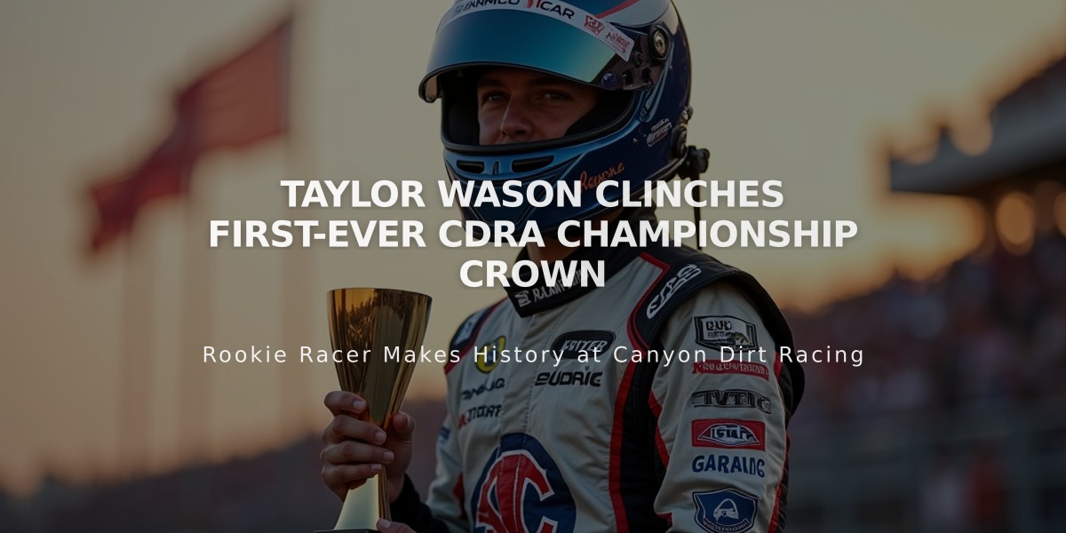 Taylor Wason Clinches First-Ever CDRA Championship Crown