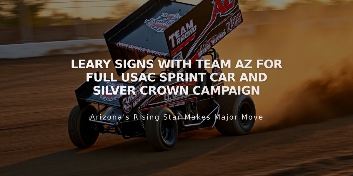 Leary Signs with Team AZ for Full USAC Sprint Car and Silver Crown Campaign