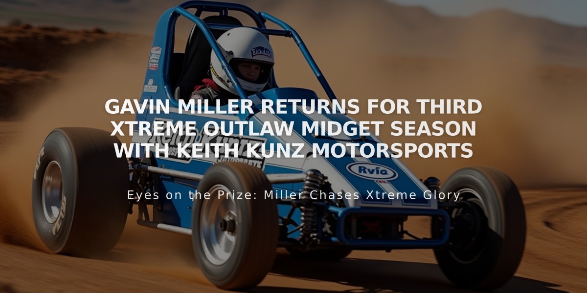 Gavin Miller Returns for Third Xtreme Outlaw Midget Season with Keith Kunz Motorsports