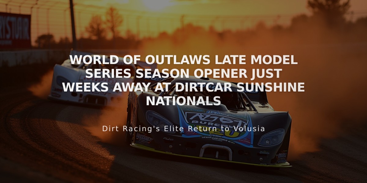 World of Outlaws Late Model Series Season Opener Just Weeks Away at DIRTcar Sunshine Nationals