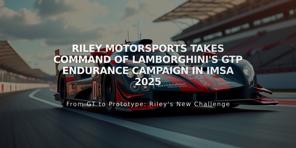 Riley Motorsports Takes Command of Lamborghini's GTP Endurance Campaign in IMSA 2025