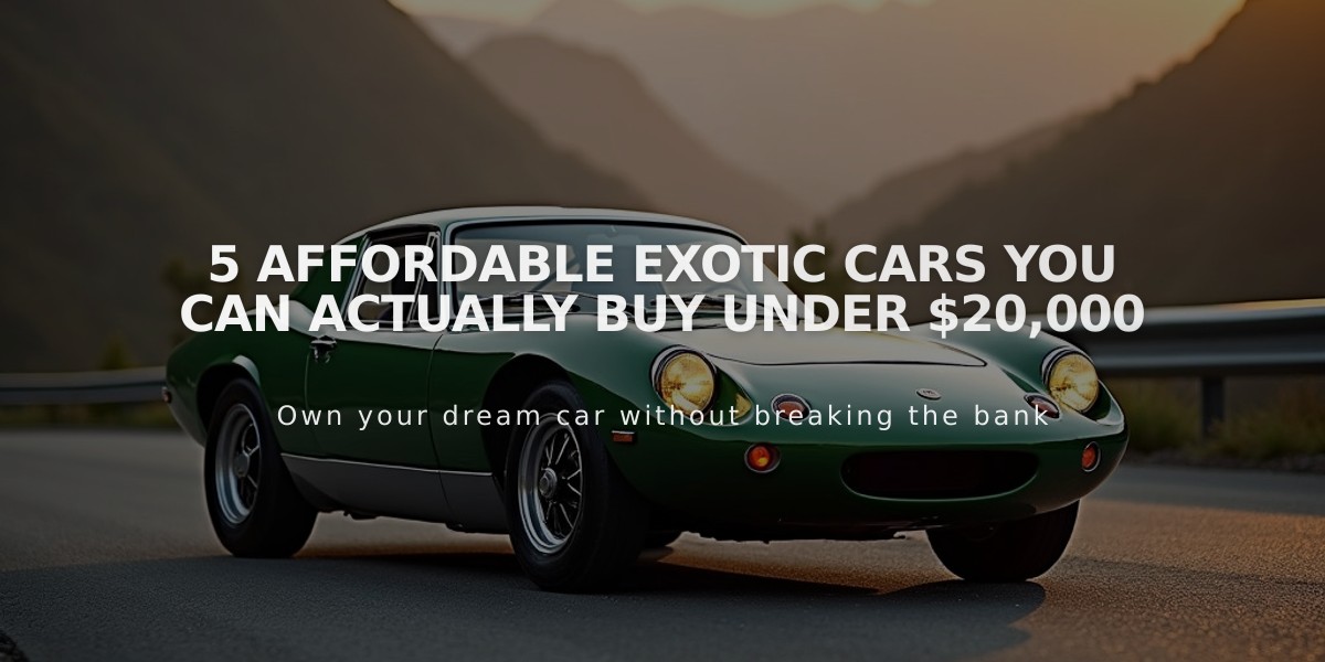 5 Affordable Exotic Cars You Can Actually Buy Under $20,000