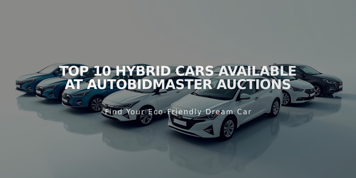 Top 10 Hybrid Cars Available at AutoBidMaster Auctions