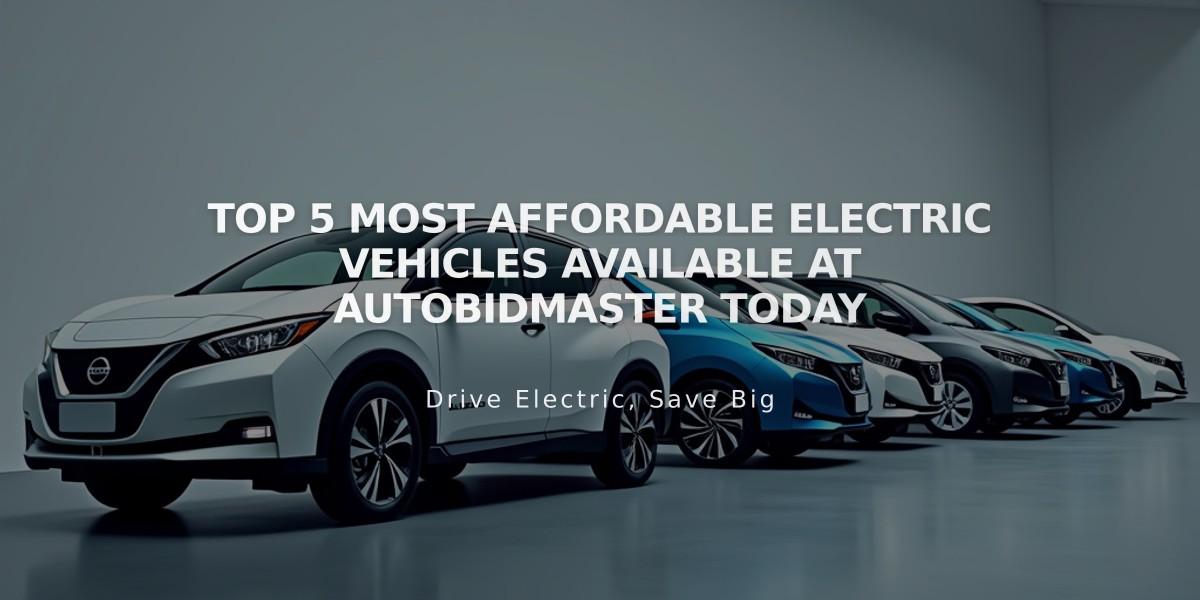 Top 5 Most Affordable Electric Vehicles Available at AutoBidMaster Today