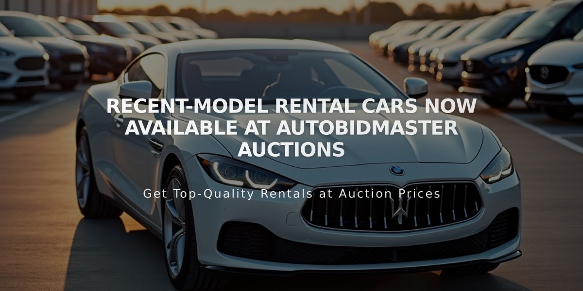 Recent-Model Rental Cars Now Available at AutoBidMaster Auctions