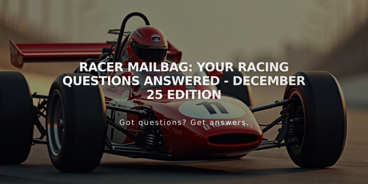 RACER Mailbag: Your Racing Questions Answered - December 25 Edition