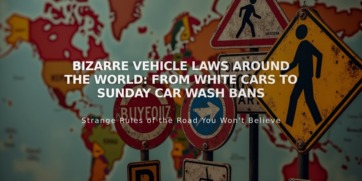 Bizarre Vehicle Laws Around the World: From White Cars to Sunday Car Wash Bans