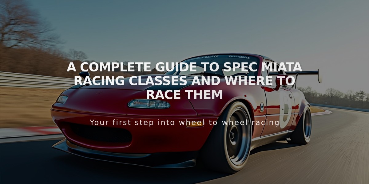 A Complete Guide to Spec Miata Racing Classes and Where to Race Them