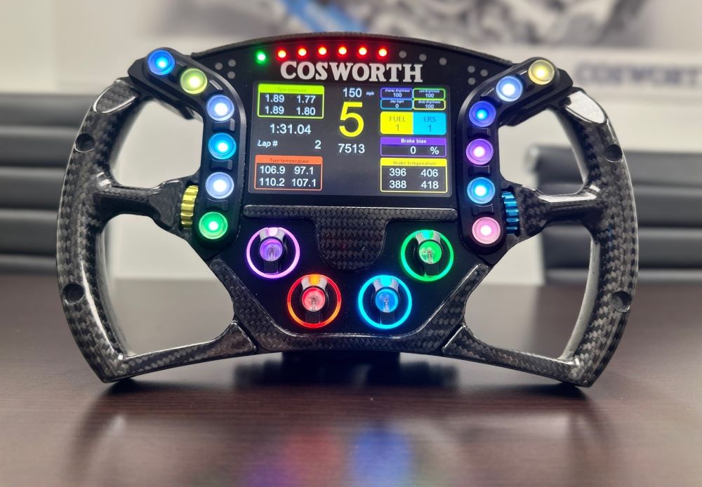 Racing car digital steering wheel display