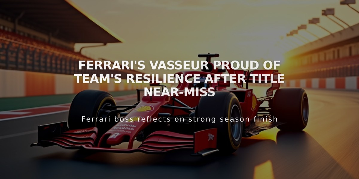 Ferrari's Vasseur Proud of Team's Resilience After Title Near-Miss