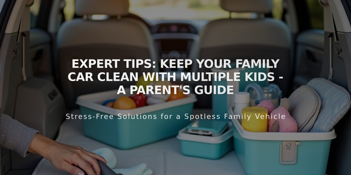 Expert Tips: Keep Your Family Car Clean with Multiple Kids - A Parent's Guide