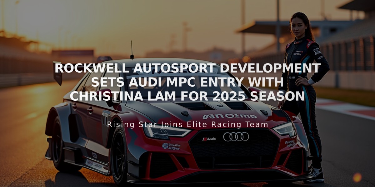 Rockwell Autosport Development Sets Audi MPC Entry with Christina Lam for 2025 Season