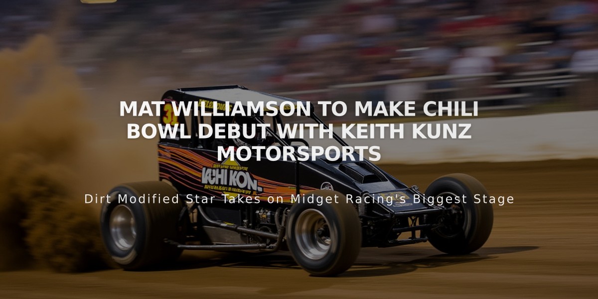 Mat Williamson to Make Chili Bowl Debut with Keith Kunz Motorsports