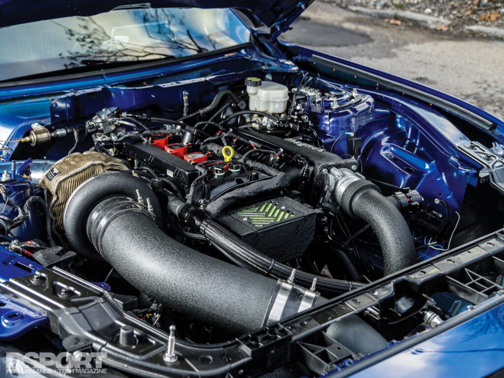 Ford Mustang modified engine bay