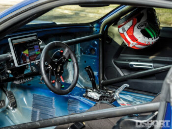 Mustang racing cockpit interior view