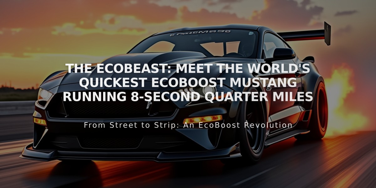 The EcoBeast: Meet the World's Quickest EcoBoost Mustang Running 8-Second Quarter Miles